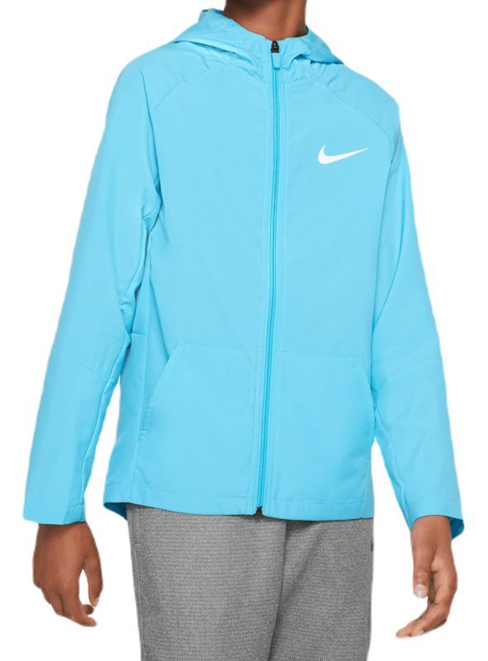 Кофта для мальчика теннисная Nike Dri-Fit Woven Training Jacket - baltic blue/baltic blue/white