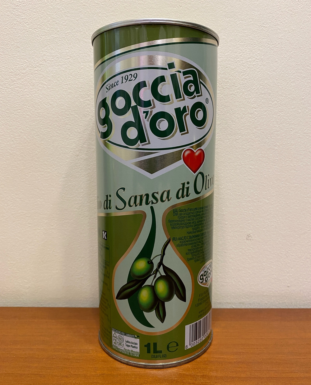 Оливковое масло Goccia D'oro рафинированное 1л Италия