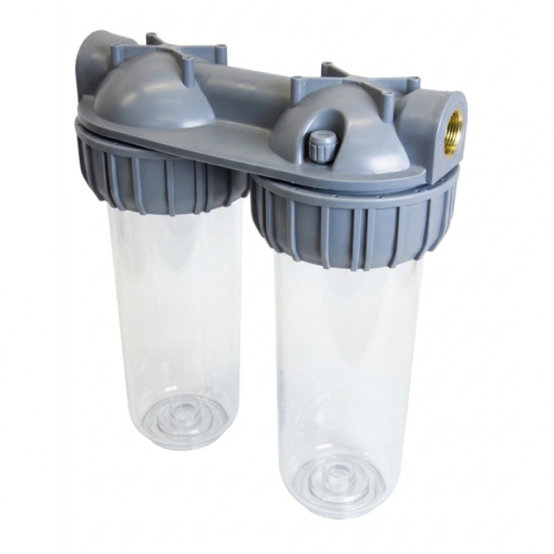 Магистральный фильтр 3/4" прозр. 10" (двойной) VRT