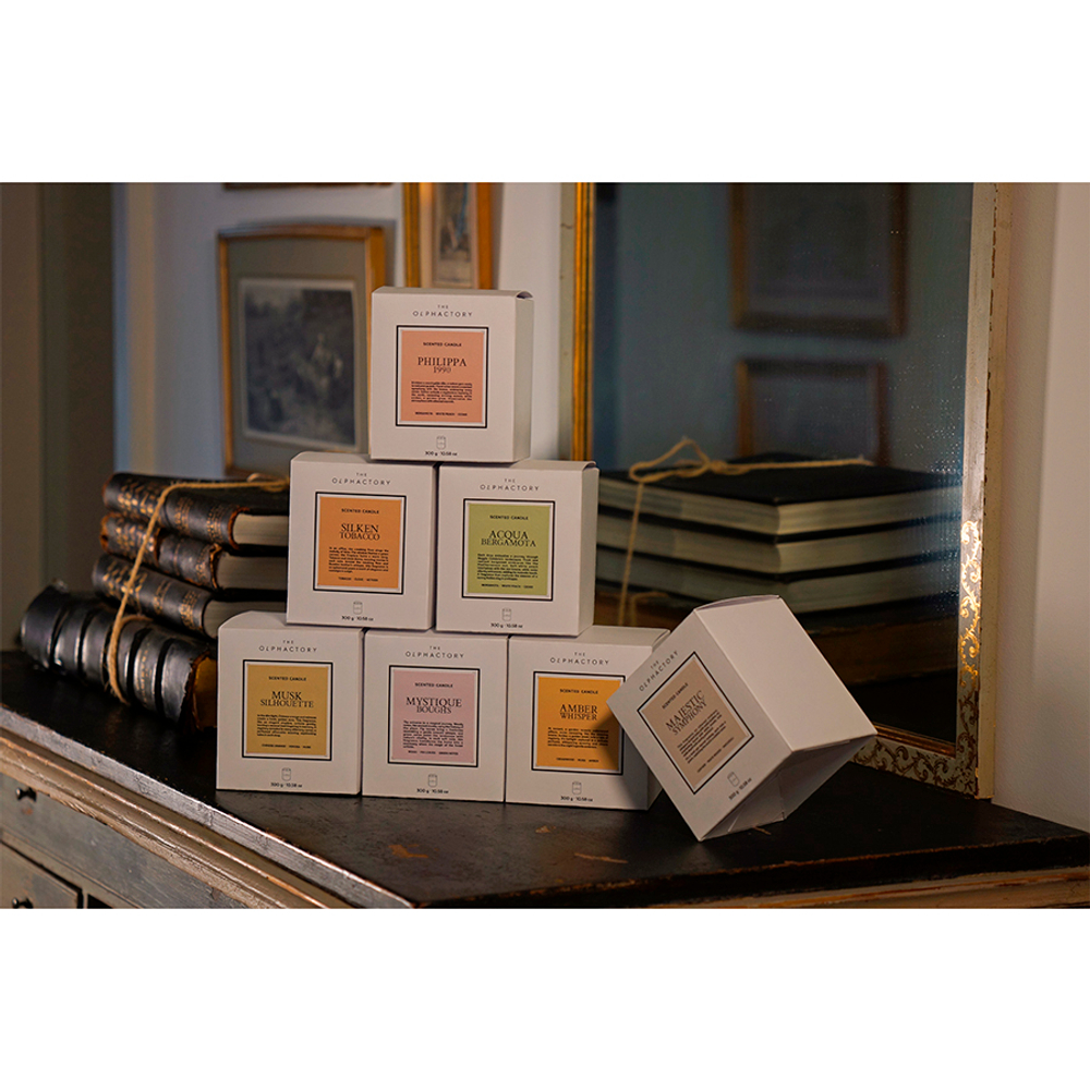 Свеча ароматическая 60ч Ambientair The Olphactory White Insignia Silken Tobacco
