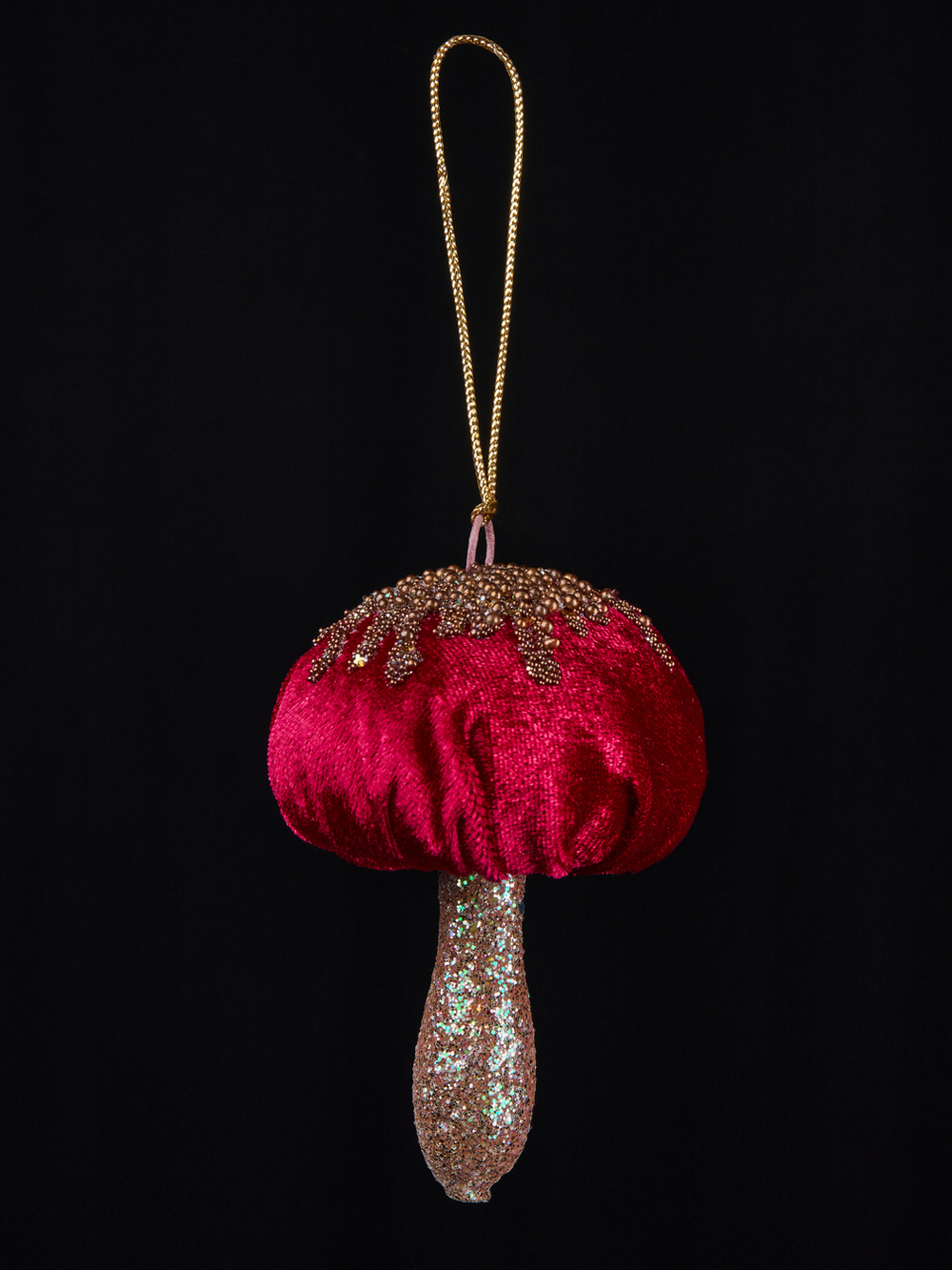 Елочная игрушка Гриб 8х18см ChristmasDeLuxe бордовый