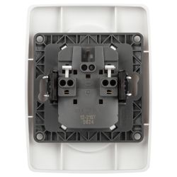 Розетка ЭРА Серия 12 12-2107-01М , 2X2P, 16А-250В, белый матовый