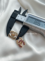 Пуговицы Шан. Золотые Розовые Лого 19 мм жемчуг/стеганые