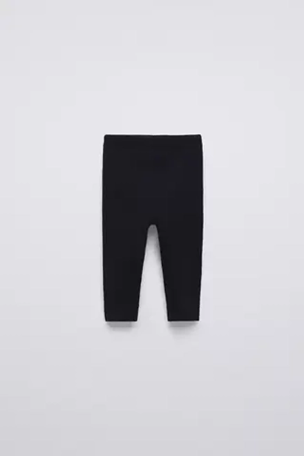 ZARA ЛЕГИНСЫ В РУБЧИК С ПУГОВИЦАМИ, ЧЕРНЫЙ