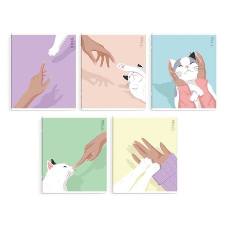 Тетрадь А5 48л кл. Феникс+ "Руки и лапки" мат.лам., бел.100%