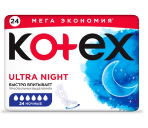 Прокладки Kotex Ultra Night гигиенические ночные 24 шт