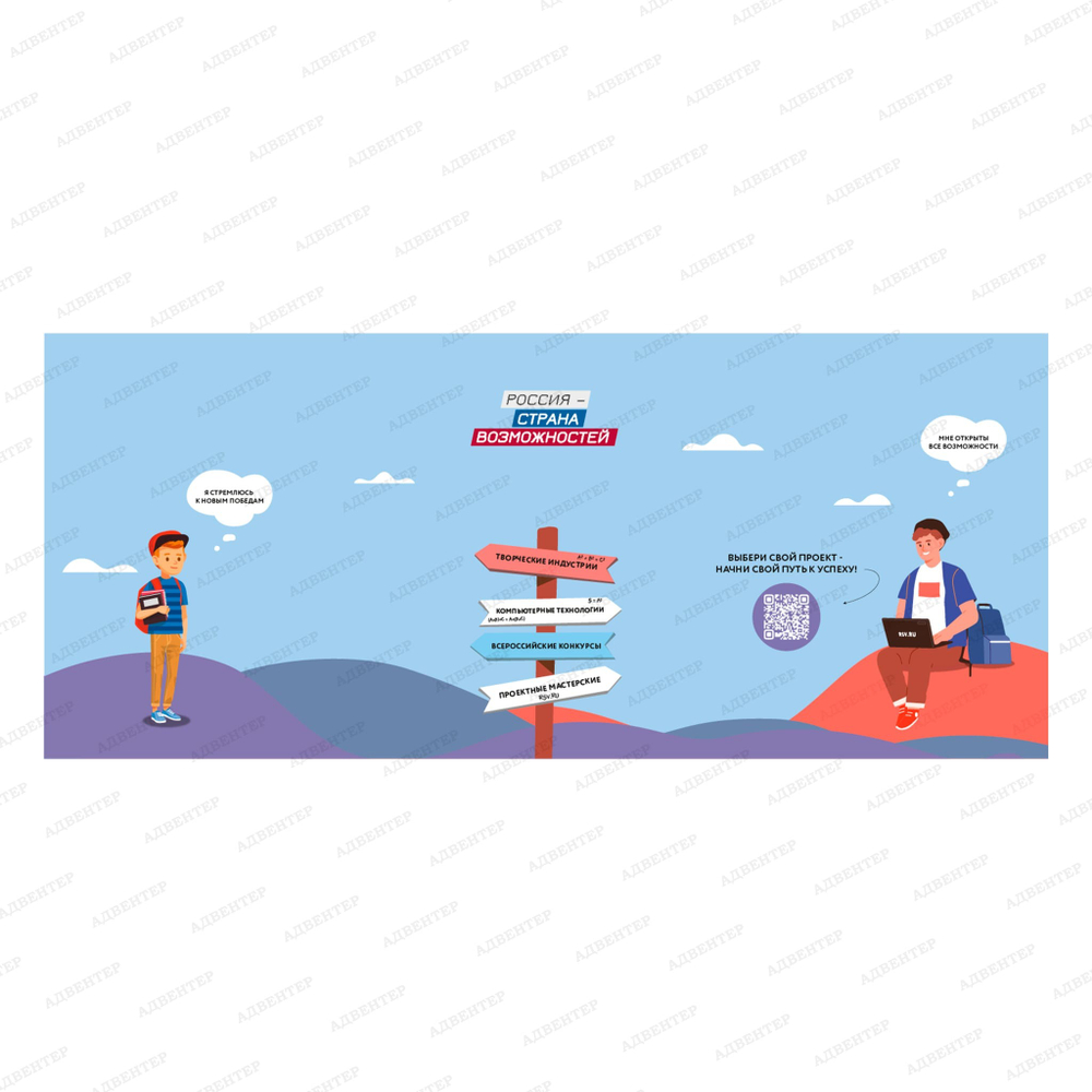 Фотообои навигационные Россия- страна возможностей