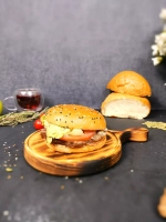 Менажница деревянная для подачи, сервировки "Гамбургер"