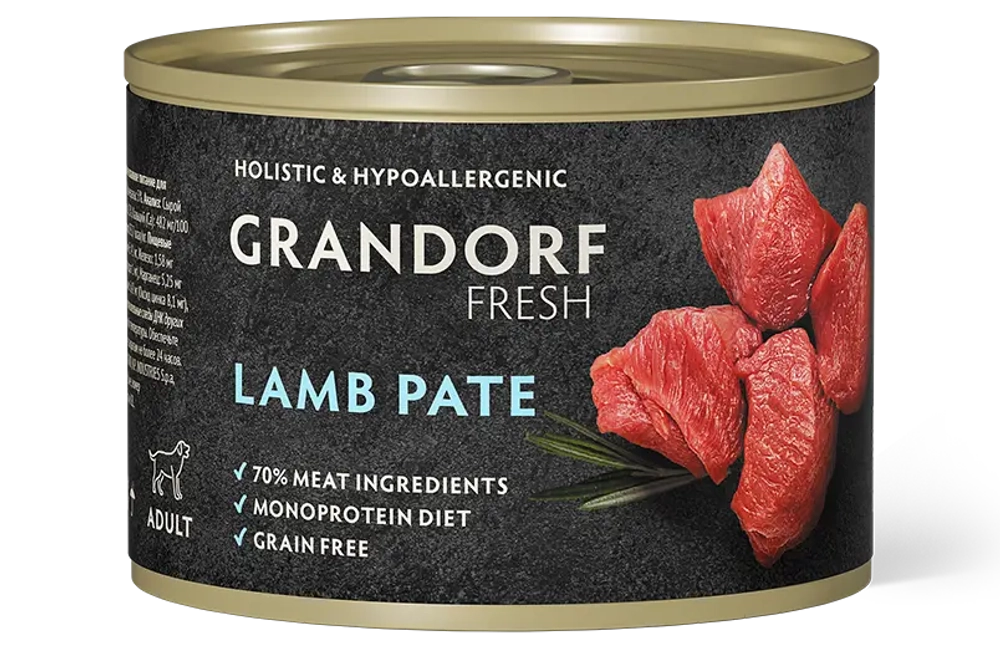 Grandorf Fresh Монопротеиновые консервы из ягненка для собак всех пород
