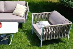 "Касабланка" лаунж-зона плетеная из роупа 4-местная, цвет серо-коричневый