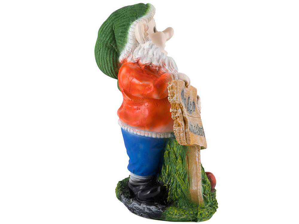 Фигура садовая "Гном с табличкой" 52см
