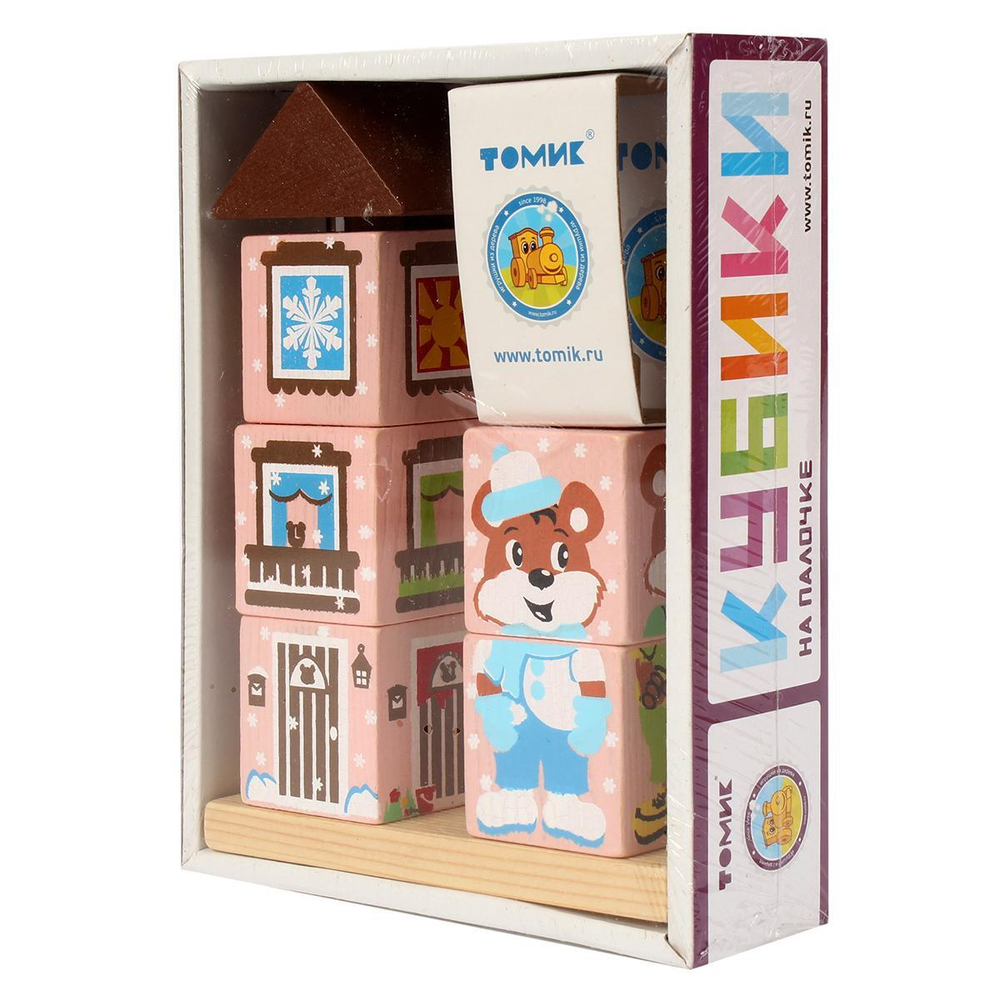 Кубики на палочке "Мишка" 7 шт (Томик)