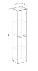 Шкаф подвесной левосторонний BelBagno KRAFT-1600-2A-SC-RNN-L