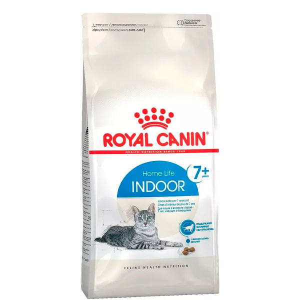 Сухой корм Royal Canin Indoor 7+, для стареющих кошек от 7 до 12 лет, живущих в помещении, 400 г.