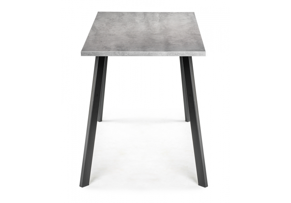 Стол деревянный Woodville Тринити Лофт 120 25 мм бетон, черный матовый, ножки черные
