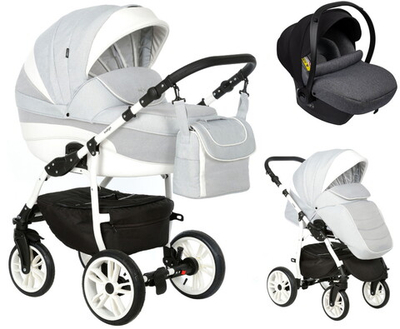 Детская коляска Indigo Indigo New 3 в 1 с автокреслом Avionaut Cosmo Grey In02 св.серый