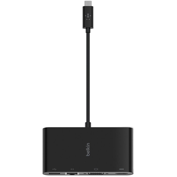 Адаптер Belkin USB-C - Ethernet, HDMI, VGA, USB-A, (AVC005BTBK), черный