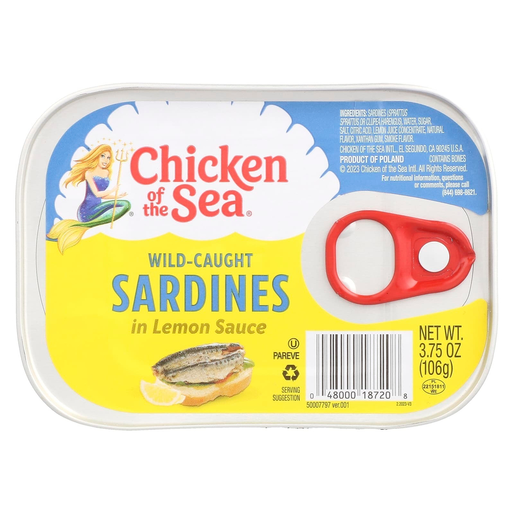 Chicken of the Sea, Дикие сардины в лимонном соусе, 106 г (3,75 унции)