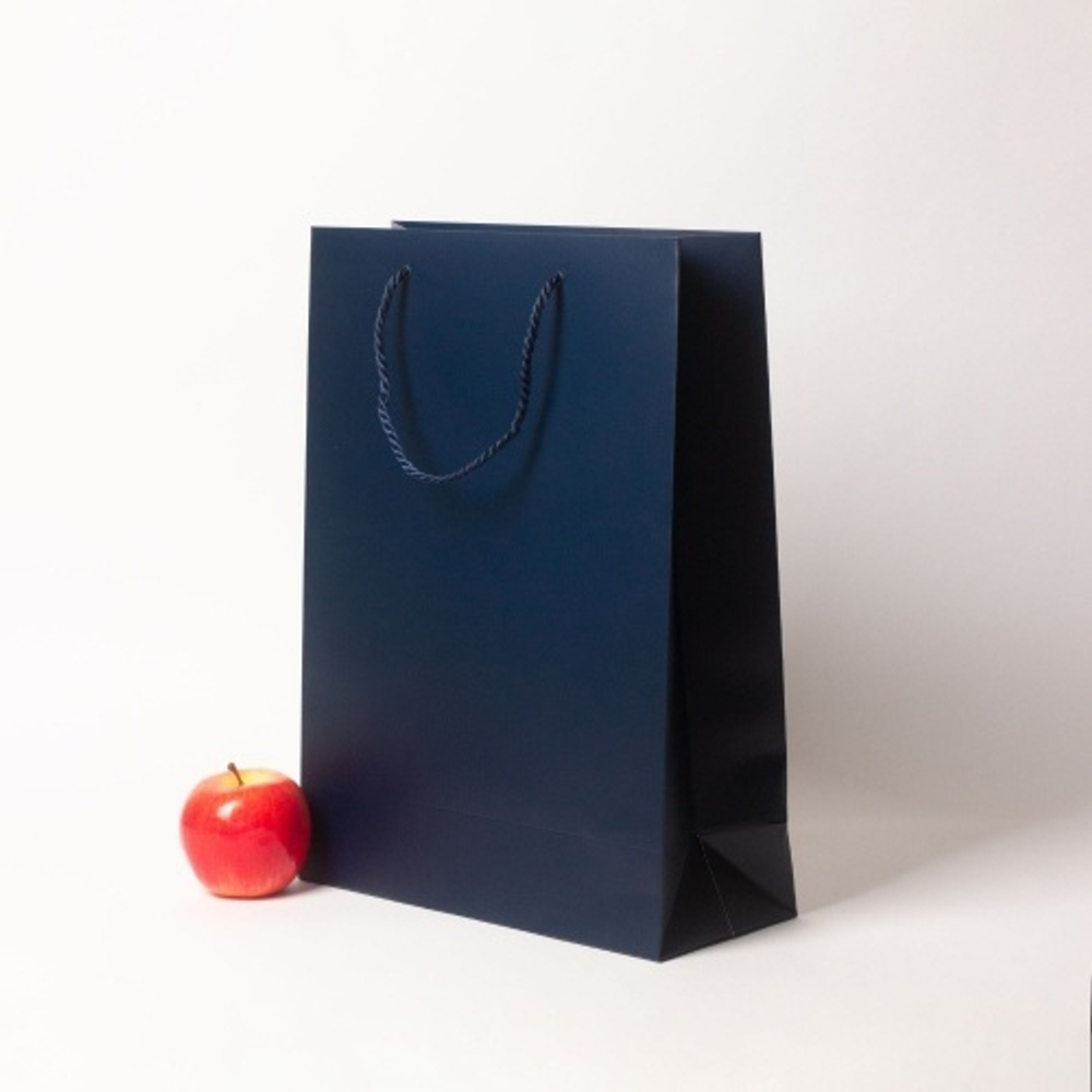 Пакет 30x40x12, тёмно-синий, витой шнур, картон VIP