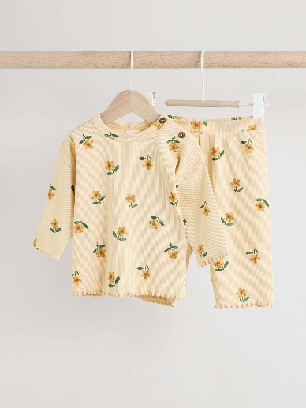 Лонгслив и брюки в комплекте для малышей Next E66-457, Светло-желтый