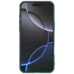 Усиленный чехол зеленого цвета (Dark Green) от Nillkin для iPhone 16 Pro, серия Super Frosted Shield Pro