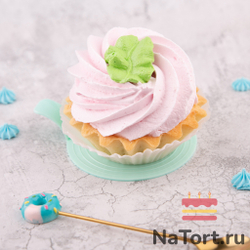 Подложка пластиковая круглая с держателем (цвет Голубой)