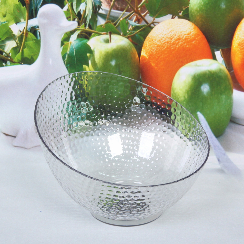 Салатник пластиковый «Grace» 17*12см капельки, прозрачный