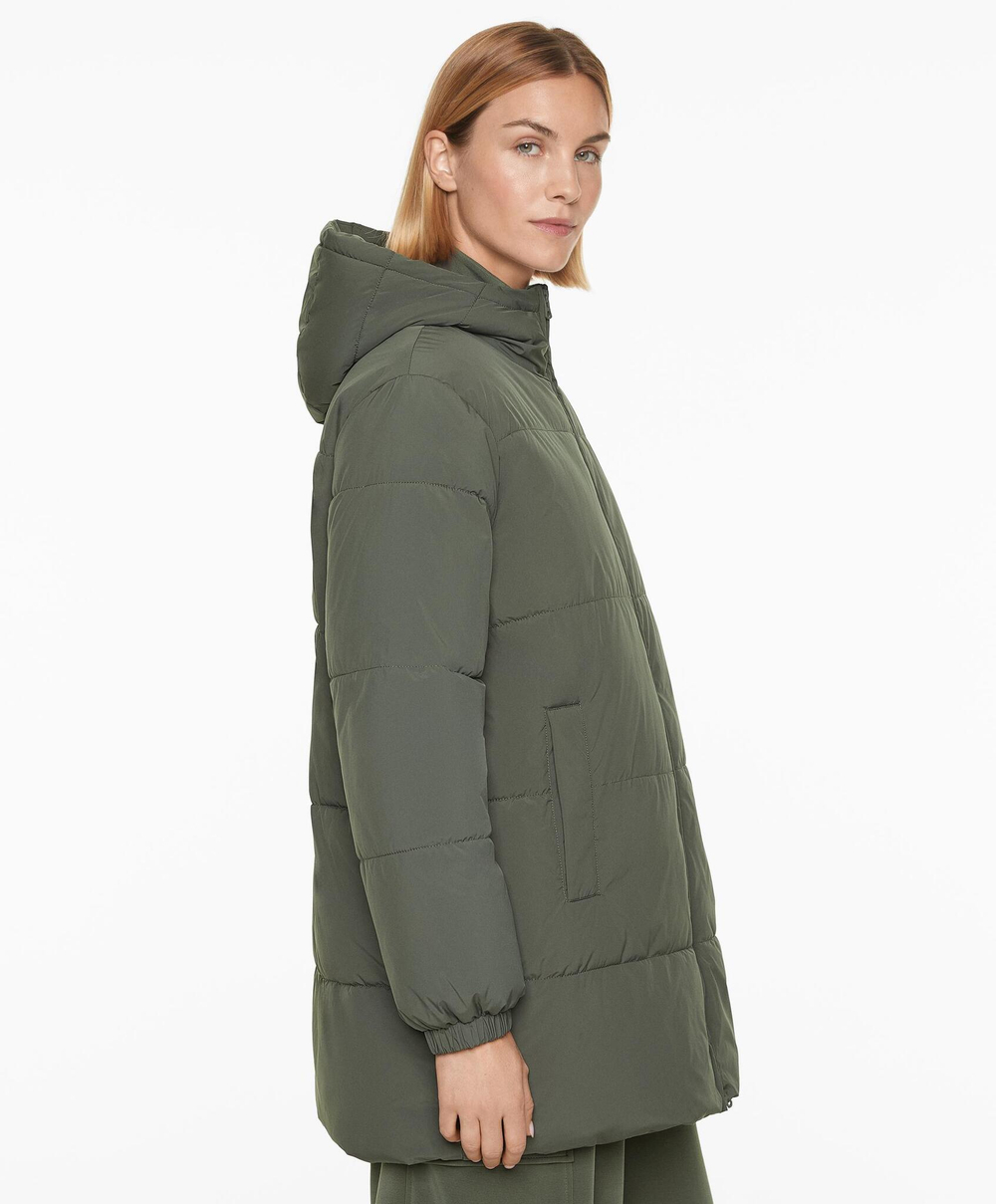 Oysho Водоотталкивающая куртка с подкладкой PrimaLoft®, темный хаки