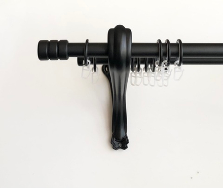 Карниз кованый консольный Цилиндр II d20/16 двухрядный, цвет черный