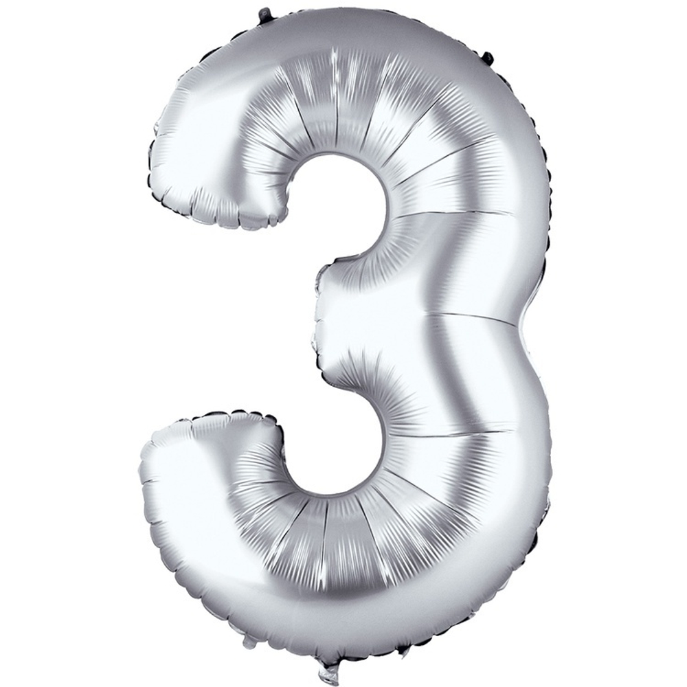 Г ЦИФРА 3  26" Серебро 66 см.