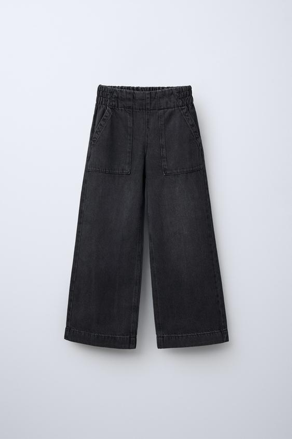 ZARA ДЖИНСЫ СВОБОДНОГО КРОЯ С КАРМАНАМИ, ЧЕРНЫЙ