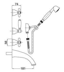 Смеситель Migliore Princeton Plus ML.PRP-8018.DO для ванны/душа - золото