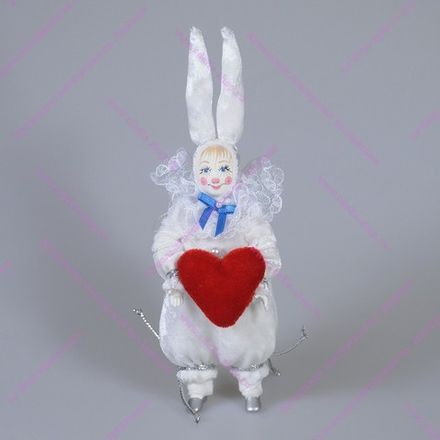 Ёлочная игрушка Мальчик-Зайчик с сердцем