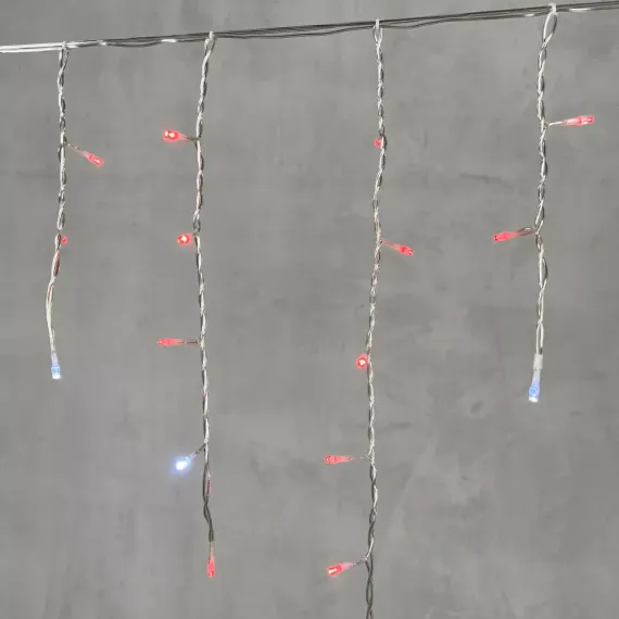 Светодиодная бахрома 4,9*0,5 м., 240 LED красный, мерцание, прозрачный провод ПВХ, Beauty Led (PIL240BLW-10-2R)