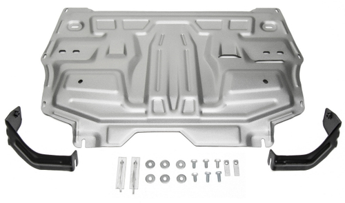 Защита картера и КПП AutoMax для Seat Ibiza IV (V - все) 2008-2015/Skoda Fabia II (V - 1.2; 1.4; 1.6) 2007-2014/Skoda Fabia RS II (V - 1.4 (180 л.с.)) 2010-2014/Skoda Rapid I (V - все) 2013-2020/Skoda Rapid II (V - 1.6) 2020-н.в./Skoda Roomster (V - все) 2006-2015/Volkswagen Polo IV рестайлинг хэтчбек (V - все) 2005-2009/Volkswagen Polo V хэтчбек (V - все) 2010-2015/Volkswagen Polo V седан (V - 1.4 (125 л.с.); 1.6 (85/90/105/110 л.с.)) 2010-2020/Volkswagen Polo VI лифтбек (V - 1.4 (125 л.с.); 1.6 (90/110 л.с.)) 2020-н.в., алюминий 2.5 мм, с крепежом, штампованная, AM333.5877.1