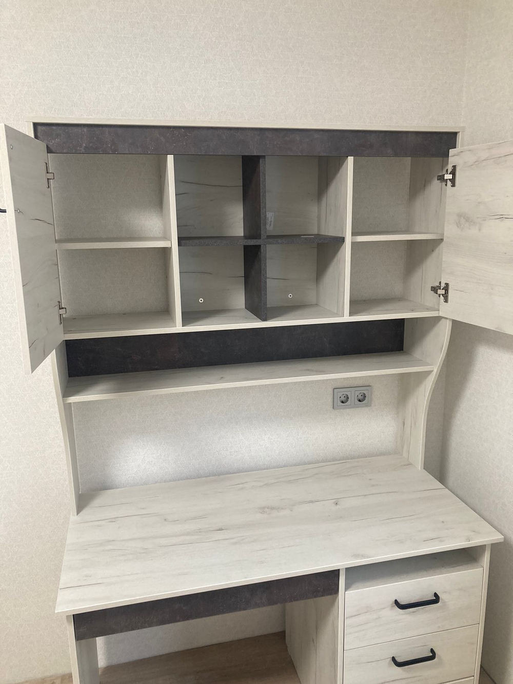 Надставка к столу Прага дуб белый крафт/ателье темное