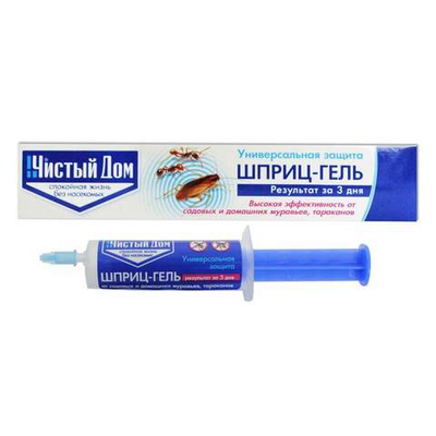 Шприц гель от тарак. и муравьев Чистый дом 20мл