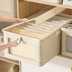 Органайзер для хранения  одежды полотенец белья с крышкой 40х27х17см, серый