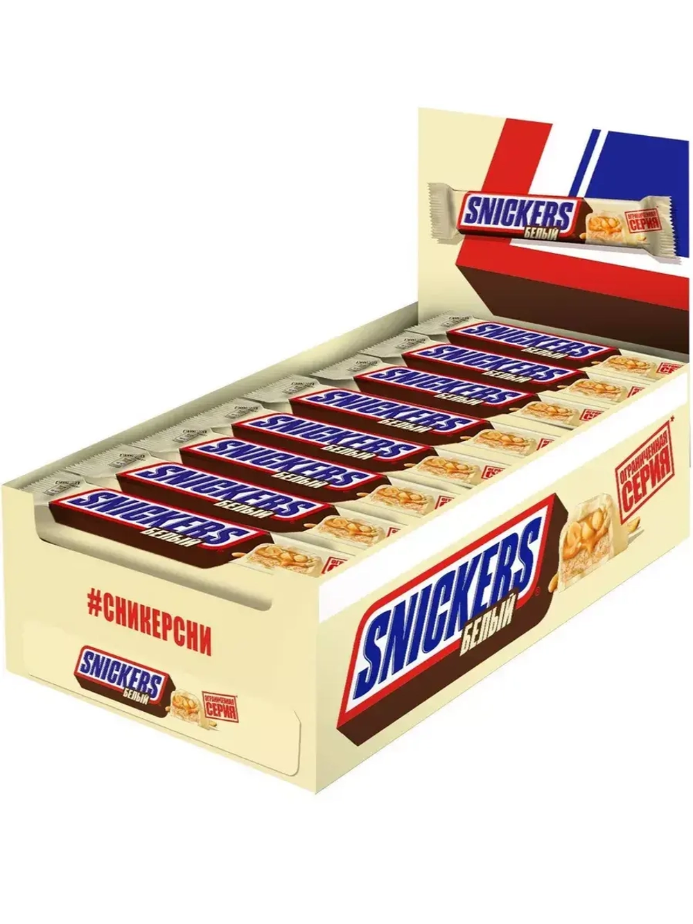 Шоколадные батончики Сникерс Белый Шоколад 81г * 32шт