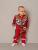 Вязаный комбинезон для новорожденных и малышей на молнии