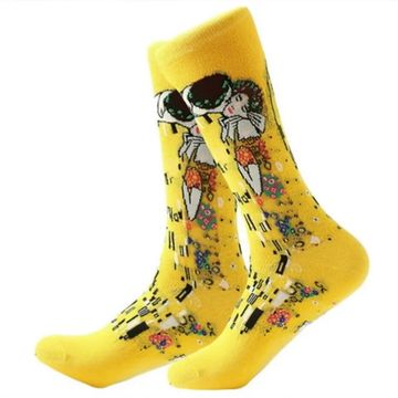 Носки "Поцелуй" Густав Климт р.36-40 (желтый)