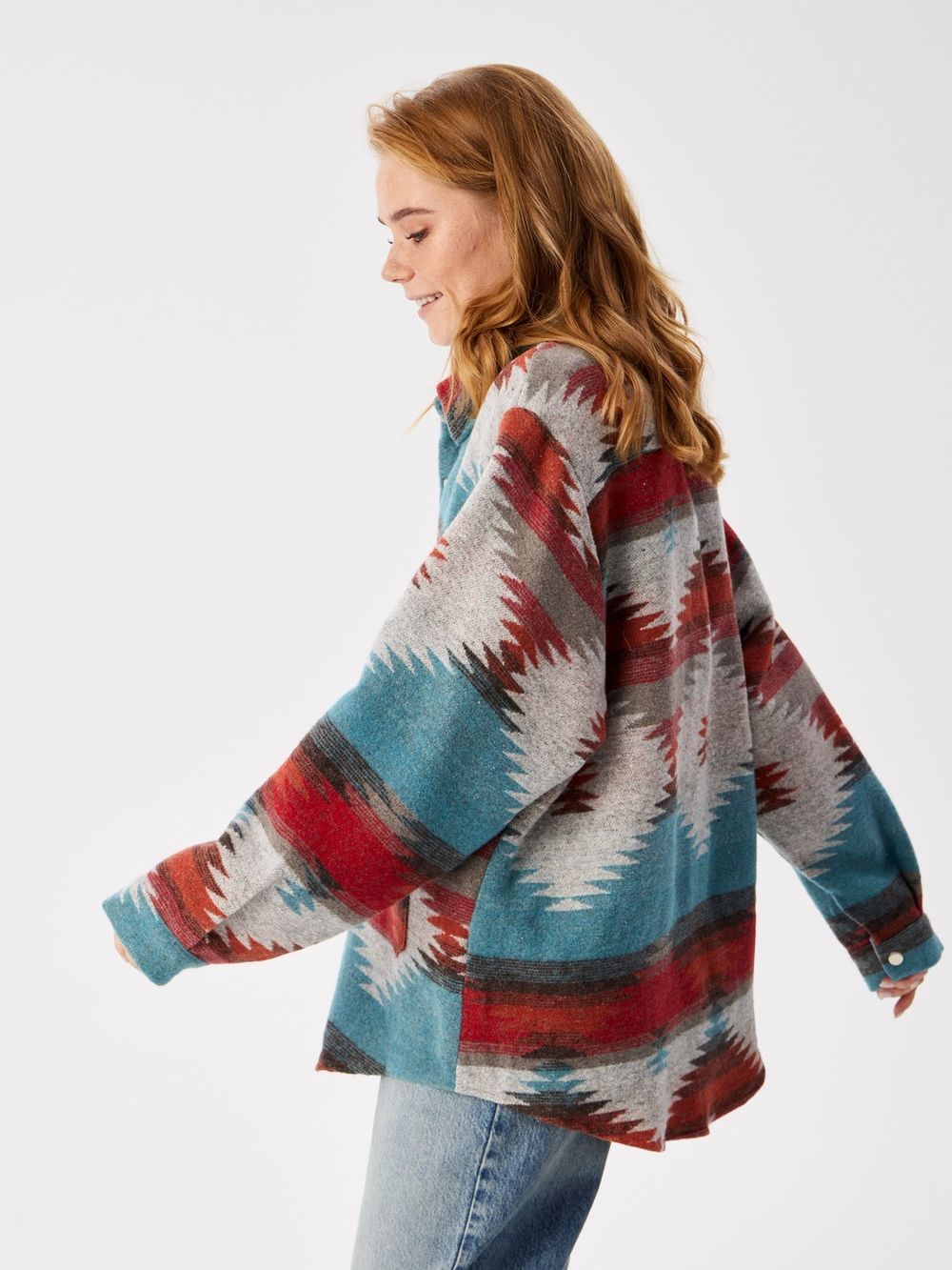 Рубашка Kefirmaykifer оверсайз Этно оранжевая