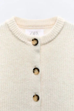 ZARA КАРДИГАН, ЭКРЮ