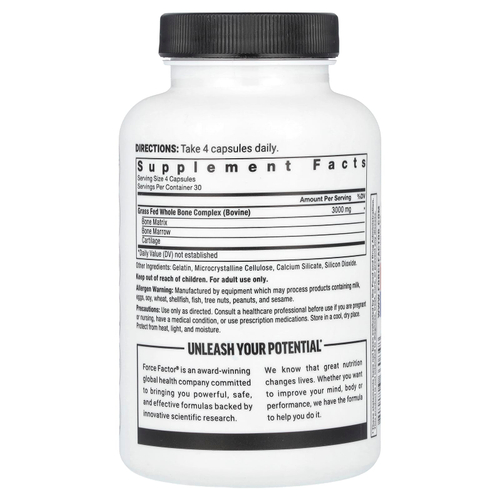 Force Factor, Primal Origins ™, говяжьи кости и костный мозг травяного откорма, 120 капсул