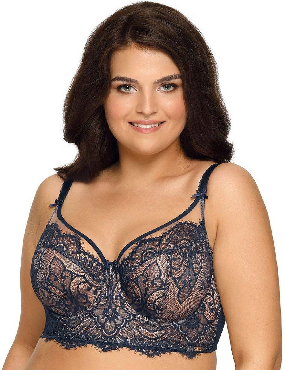 Бюстгальтер на косточках с широким поясом (Размер: 85C) (Цвет: темно-синий)