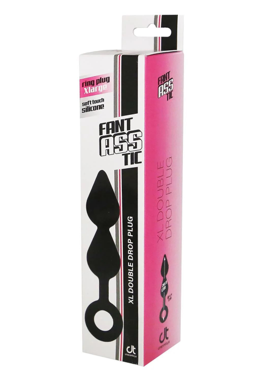 Анальная пробка Dream Toys Fantasstic Double Drop, XL 20 см, петля