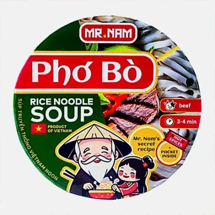 Рисовая лапша быстрого приготовления со вкусом говядины Mr.Nam Pho Bo 65г