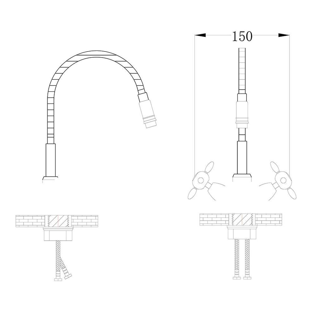 Смеситель для кухни, РМС, гибк излив, с кран-буксой, зел, SL92GR-279F