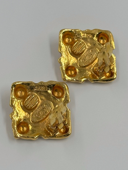 Клипсы Ромбы с «жемчугом» Chanel