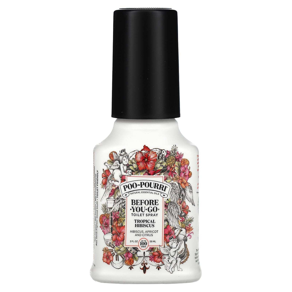 Poo-Pourri, Спрей для туалета Before-You-Go, тропический гибискус, 59 мл (2 жидк. унц.)